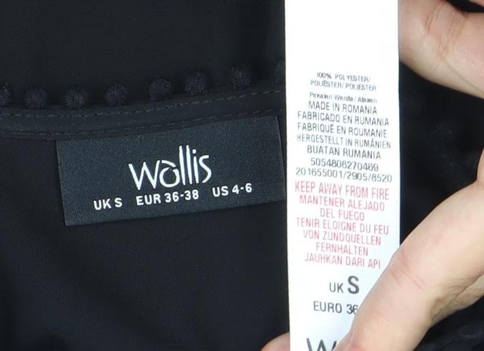 Womens UK Size S Wallis Black Cold Shoulder Blouse