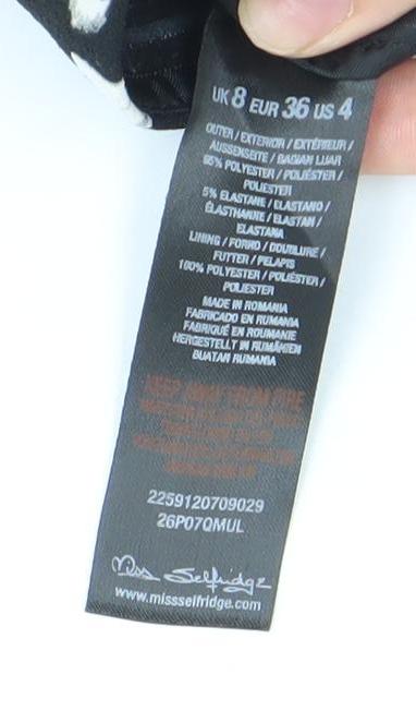 Miss Selfridge Womens Black Floral Sleeveless Jumpsuit Size 8