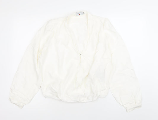 Womens UK Size 12 NAF NAF White Wrap Blouse