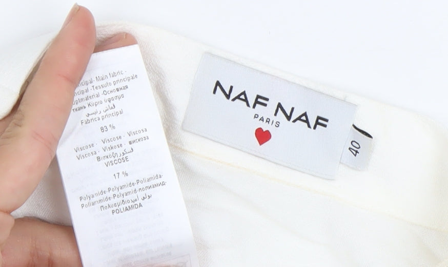 Womens UK Size 12 NAF NAF White Wrap Blouse