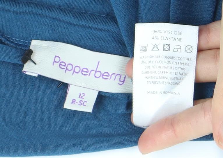 Pepperberry Women’s Blue Viscose Wrap Dress Size 12 Long Sleeve