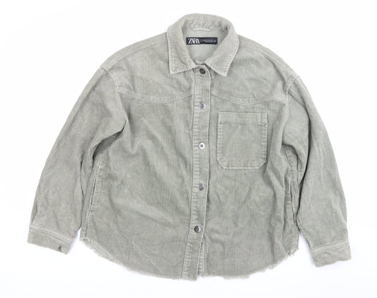 Womens UK Size XS Zara Green Basic Jacket
