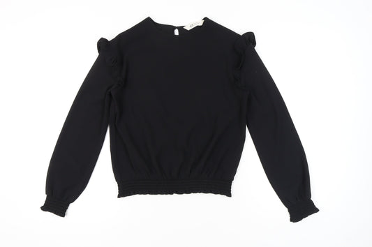 Teens UK Size 14 H&M Black Basic Blouse