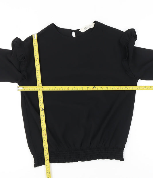 Teens UK Size 14 H&M Black Basic Blouse