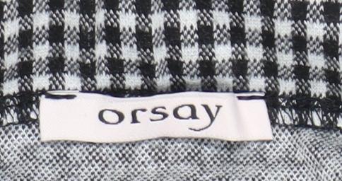 Orsay Women’s Black Checked XS Pencil Skirt With Bow Tie Waist