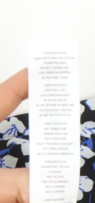 Boohoo Womens Black Floral Shift Dress Size 10 Sleeveless