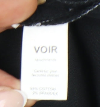 Voir Women Black White Floral A-Line Sleeveless Dress S
