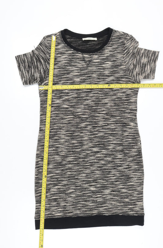 Marks and Spencer Women Grey Size 12 T-Shirt Dress Short Sleeve