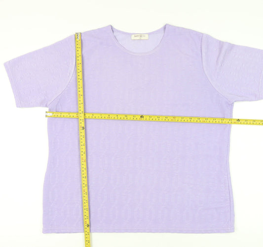 Bonmarché Women’s Purple L Short Sleeve Stretch T-Shirt Top