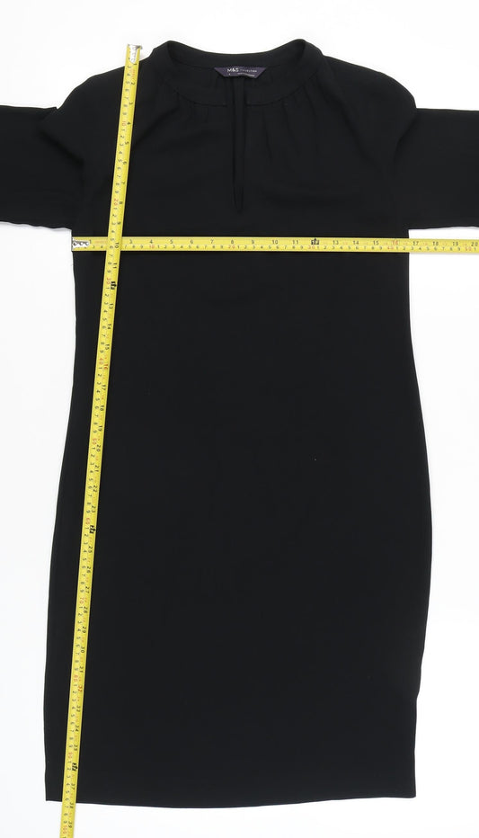 Marks and Spencer Women’s Black Size 6 Shift Knee Length Dress