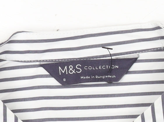 Womens UK Size 8 Marks and Spencer White Tunic Blouse