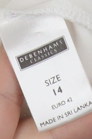 Womens UK Size 14 Debenhams White Basic Blouse