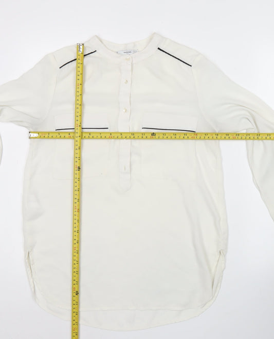 Womens UK Size XS Mango Ivory Tunic Blouse