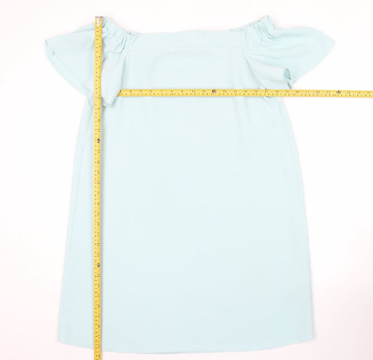 Topshop Women’s Blue Off Shoulder Shift Dress Size 12