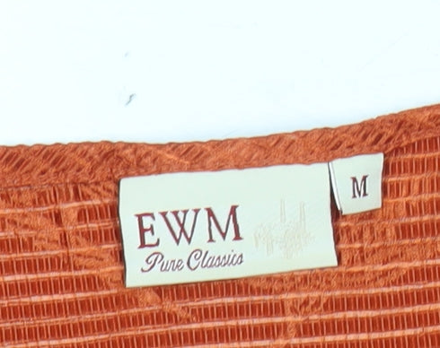 EWM Women’s Orange Floral Short Sleeve T-Shirt Size M