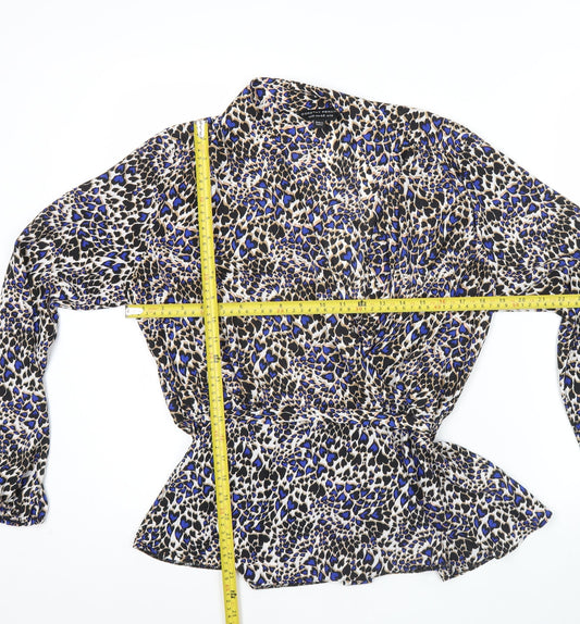 Womens UK Size 14 Dorothy Perkins Multicoloured Wrap Blouse