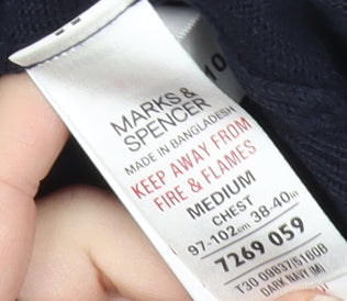 Marks and Spencer Men’s Blue Cotton Crew Neck Pullover Jumper M