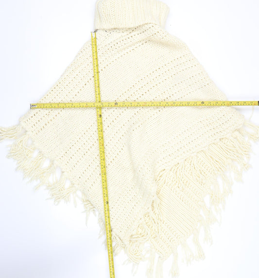 Womens UK Size L NEXT Ivory Cape Jumper