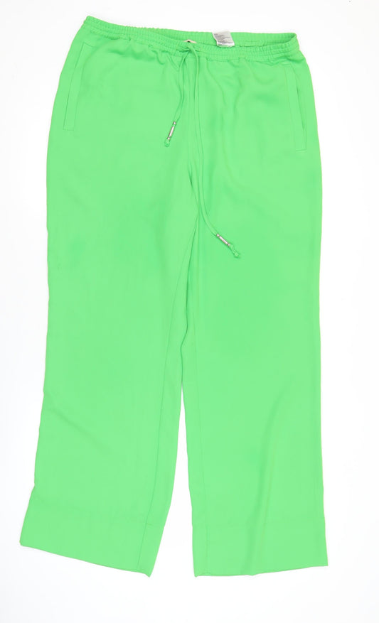 Womens UK Size 12 H&M Regular Fit CasualTravel Green Trousers