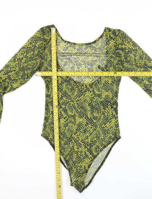 Womens UK Size XS H&M Green Bodysuit T-Shirt