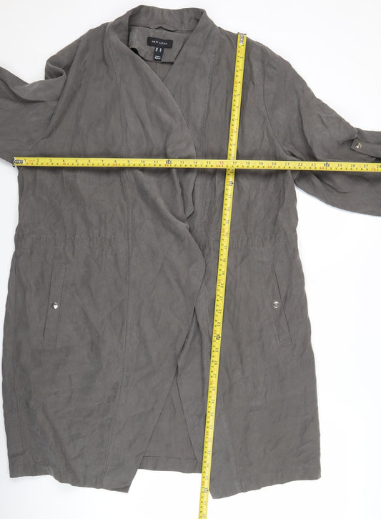 New Look Women’s Grey Long Coatigan Jacket UK 18 Lightweight Casual