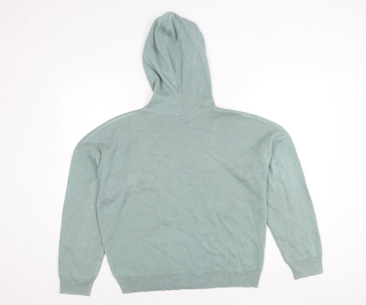 Boohoo Women’s Green Pullover Hoodie Size M Cotton Blend
