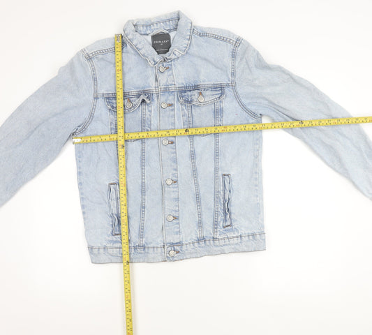 Primark Womens Blue Denim Jacket M Casual Buttoned Classic