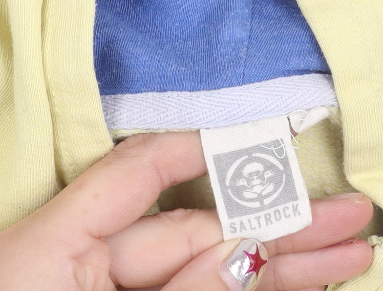 Saltrock Girls Yellow Blue Hooded Full Zip Jacket 13 Years