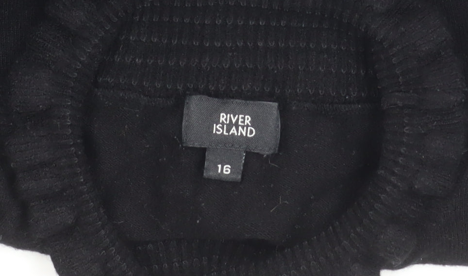 Womens UK Size 16 River Island Black Pullover Jumper