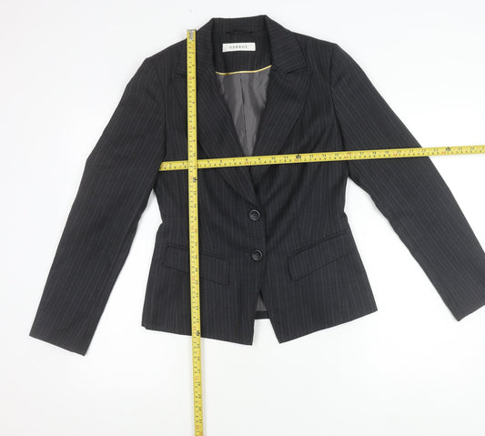 George Womens Black Pinstripe Suit Jacket Size 10 Regular Fit Business Blazer