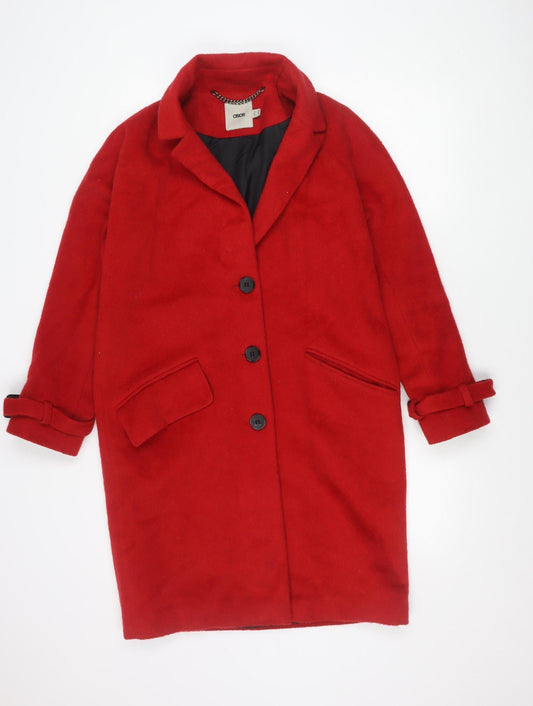 Womens UK Size 10 ASOS Red Overcoat