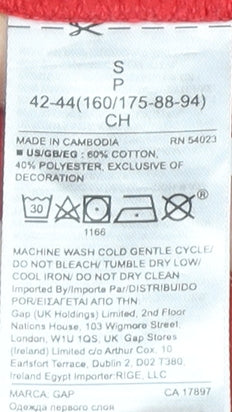 GAP Women’s Red Pullover Hoodie Small Regular Fit Logo