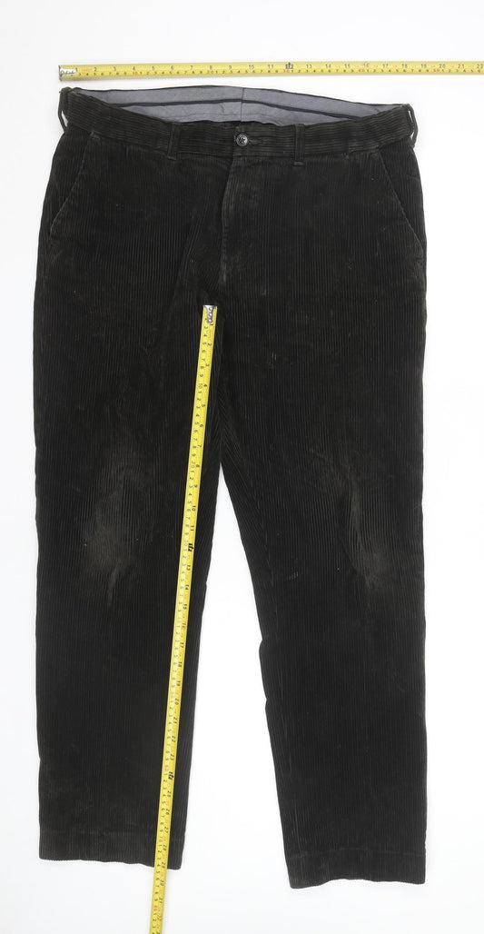 Marks and Spencer Men's Brown Corduroy Chino Trousers Size 36R