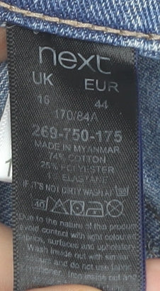 Next Women’s Blue Denim Cut-Off High Waist Shorts Size 16