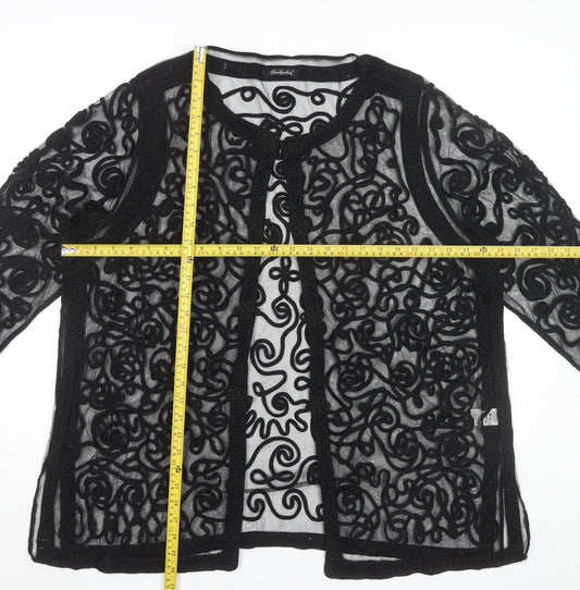 Berkertex Womens Black Lace Kimono Style Blouse Size 24