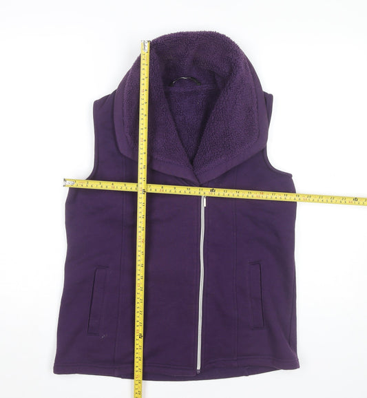 Bm Casual Women’s Purple Fleece Lined Zip Waistcoat Size 12