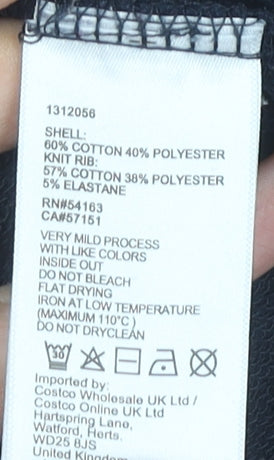 DKNY Womens Black Logo Sequin Pullover Sweatshirt Size L