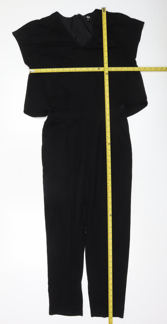 Uniqlo Women’s Black Short Sleeve V-Neck Jumpsuit Size S