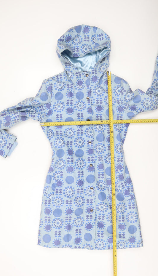 Womens UK Size S Fransa Blue Rain Coat