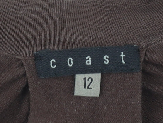 Coast Women’s Brown Silk Blend Shrug Cardigan Size 12
