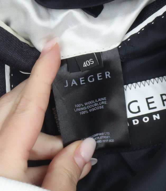 Jaeger Men’s Blue Wool Slim Fit 40S Blazer Jacket