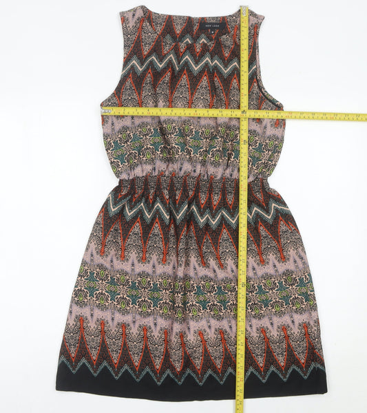 New Look Women’s Multicoloured Geometric Shift Dress Size 10