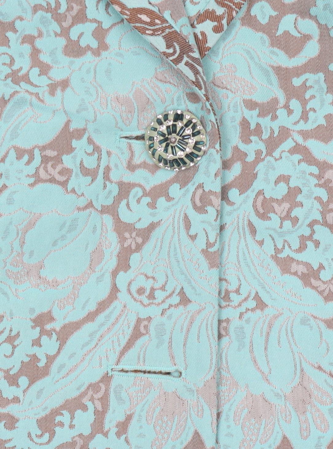 Frankenwalder Women’s Green Floral Jacquard Blazer Size 16