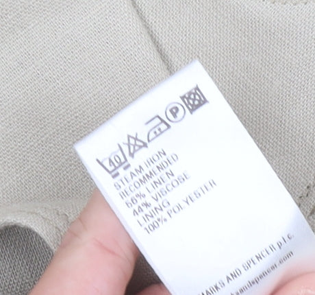 Marks and Spencer Women’s Beige Linen Blend Blazer UK 16