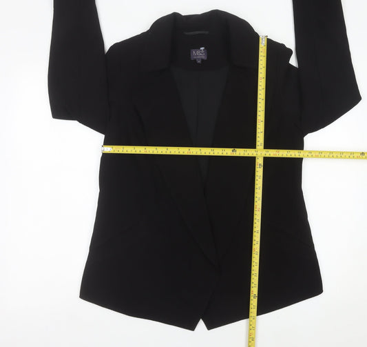 Marks and Spencer Womens Black Size 12 Regular Fit Blazer Jacket
