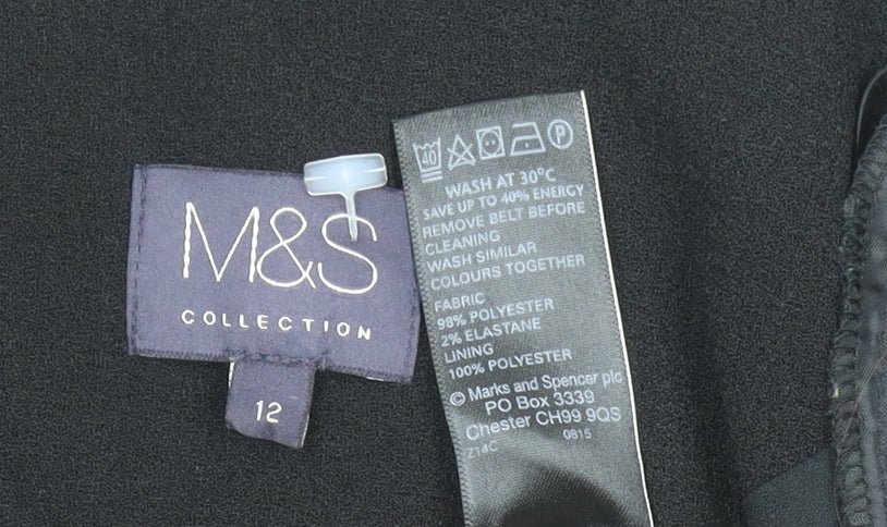 Marks and Spencer Womens Black Size 12 Regular Fit Blazer Jacket