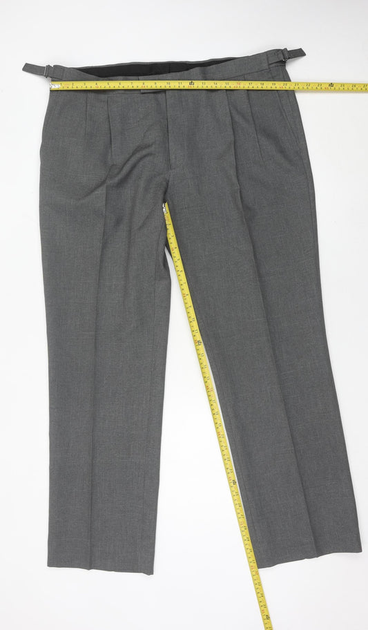 Taylor & Wright Mens Grey 40W 33L Pleated Dress Trousers