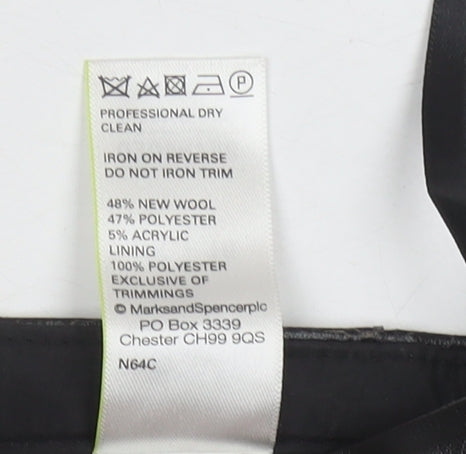 Marks and Spencer Women Grey Wool Blend Pencil Skirt UK 16