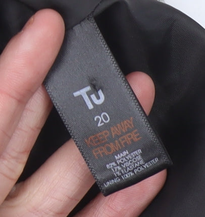 Tu Women’s Grey Geometric Short Jacket Size 20 Polyester Blend