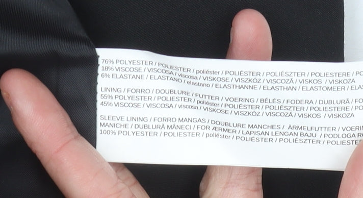 Mango Womens Black Blazer Jacket Size 8 Workwear Formal Single Breasted